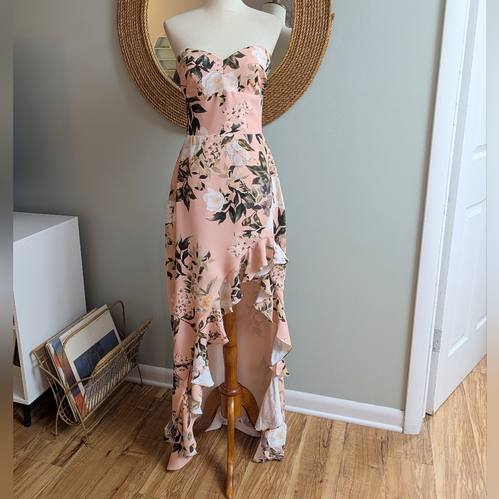 Amanda Uprichard Eden Floral Strapless Gown - Picture 2 of 5